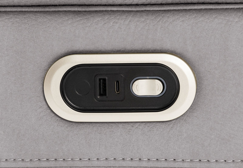 NOVAK FABRIC ELECTRIC RECLINER LIGHT GREY