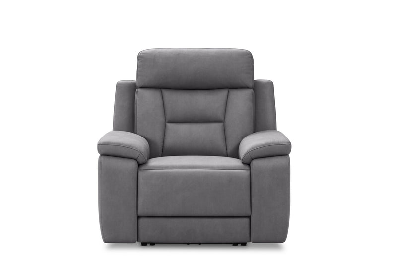 NOVAK FABRIC ELECTRIC RECLINER DARK GREY