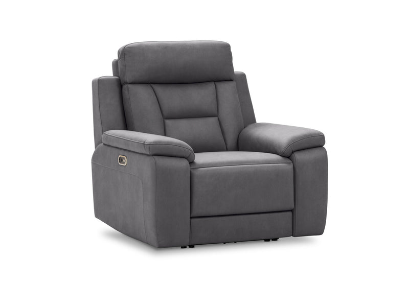 NOVAK FABRIC ELECTRIC RECLINER DARK GREY