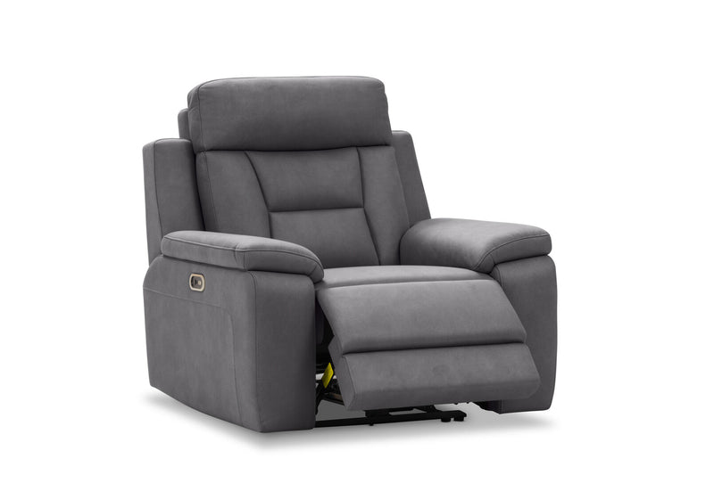 NOVAK FABRIC ELECTRIC RECLINER DARK GREY