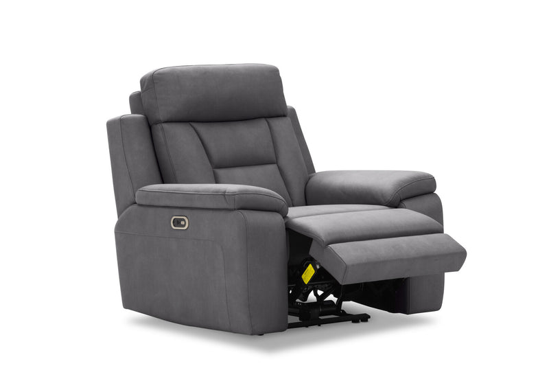 NOVAK FABRIC ELECTRIC RECLINER DARK GREY