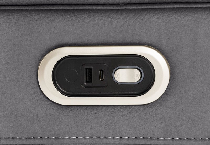 NOVAK FABRIC ELECTRIC RECLINER DARK GREY