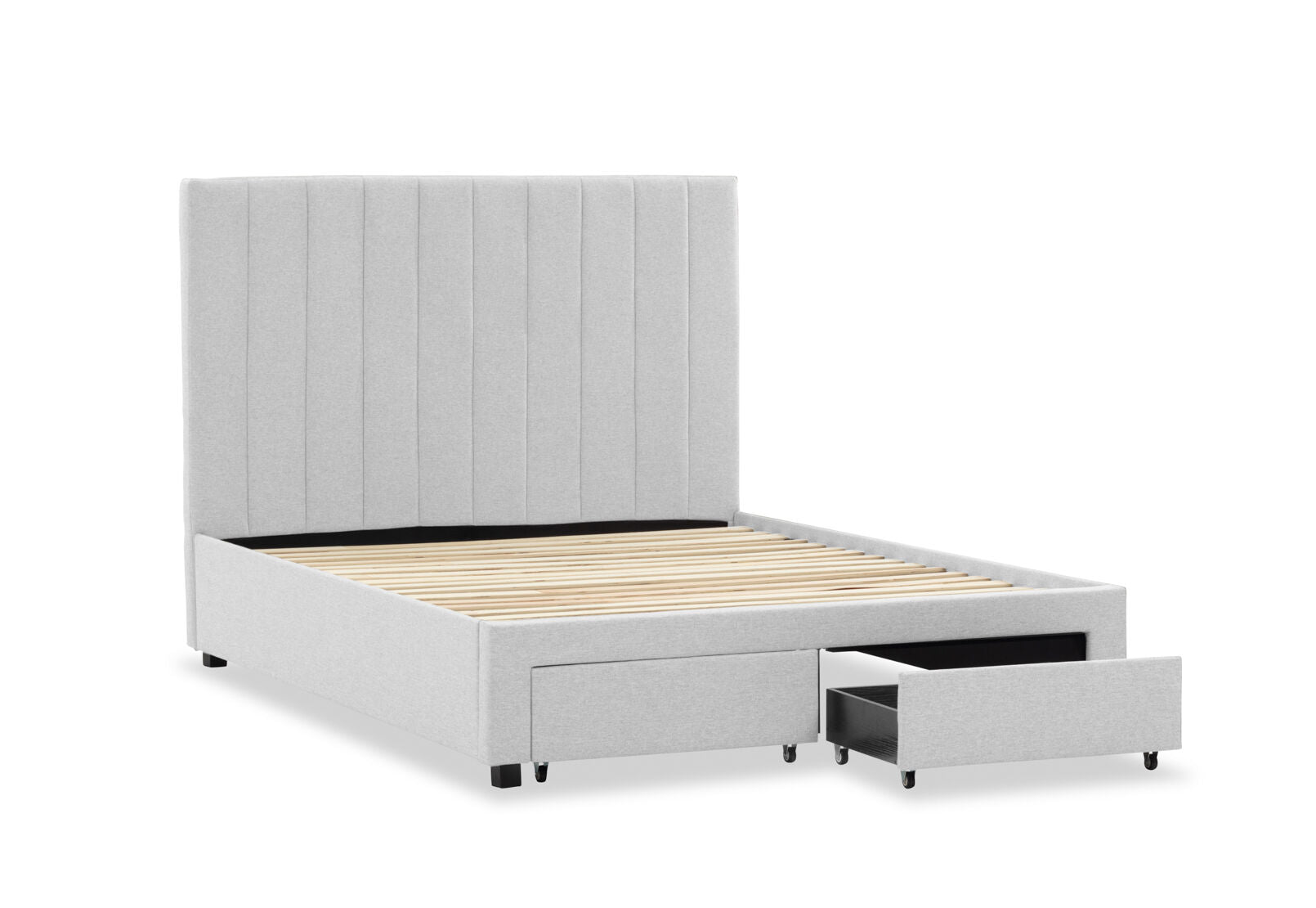 CORBIN QUEEN BED LIGHT GREY