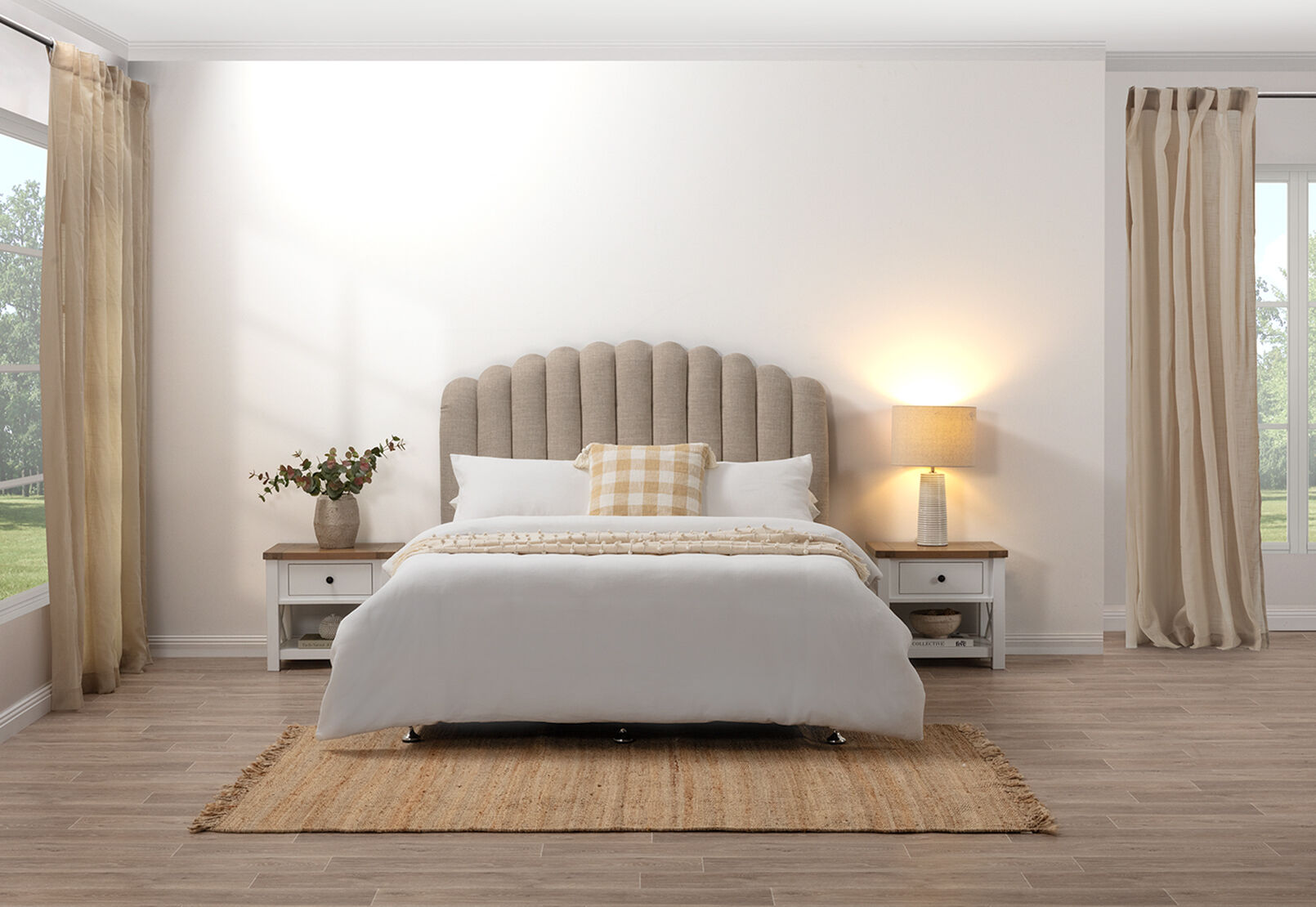 MONTRELL QUEEN HEADBOARD BEIGE