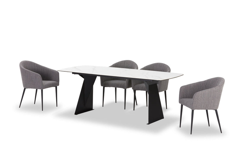 MACKINLEY 7 PIECE DINING SUITE  WHITE