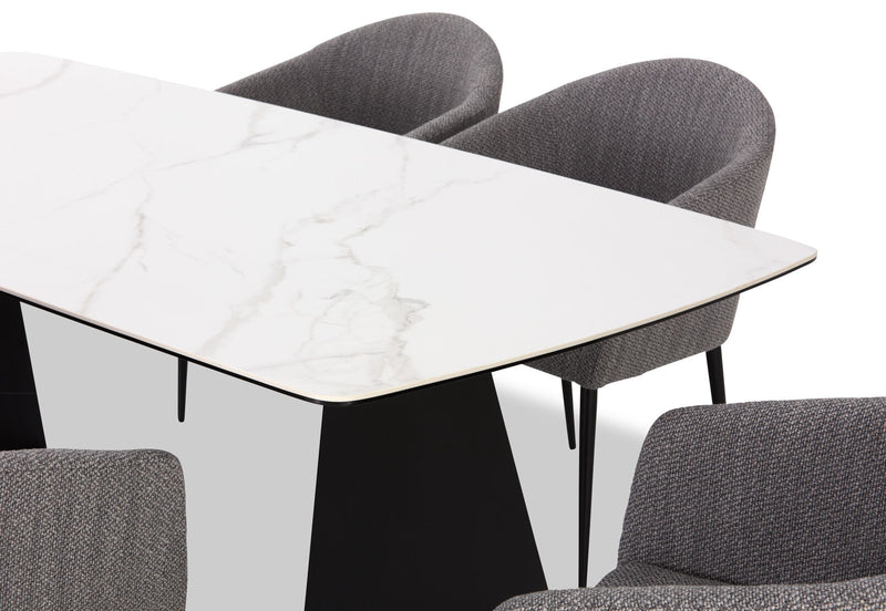 MACKINLEY 7 PIECE DINING SUITE  WHITE