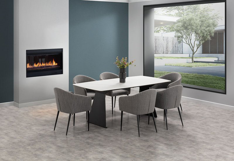 MACKINLEY 7 PIECE DINING SUITE  WHITE