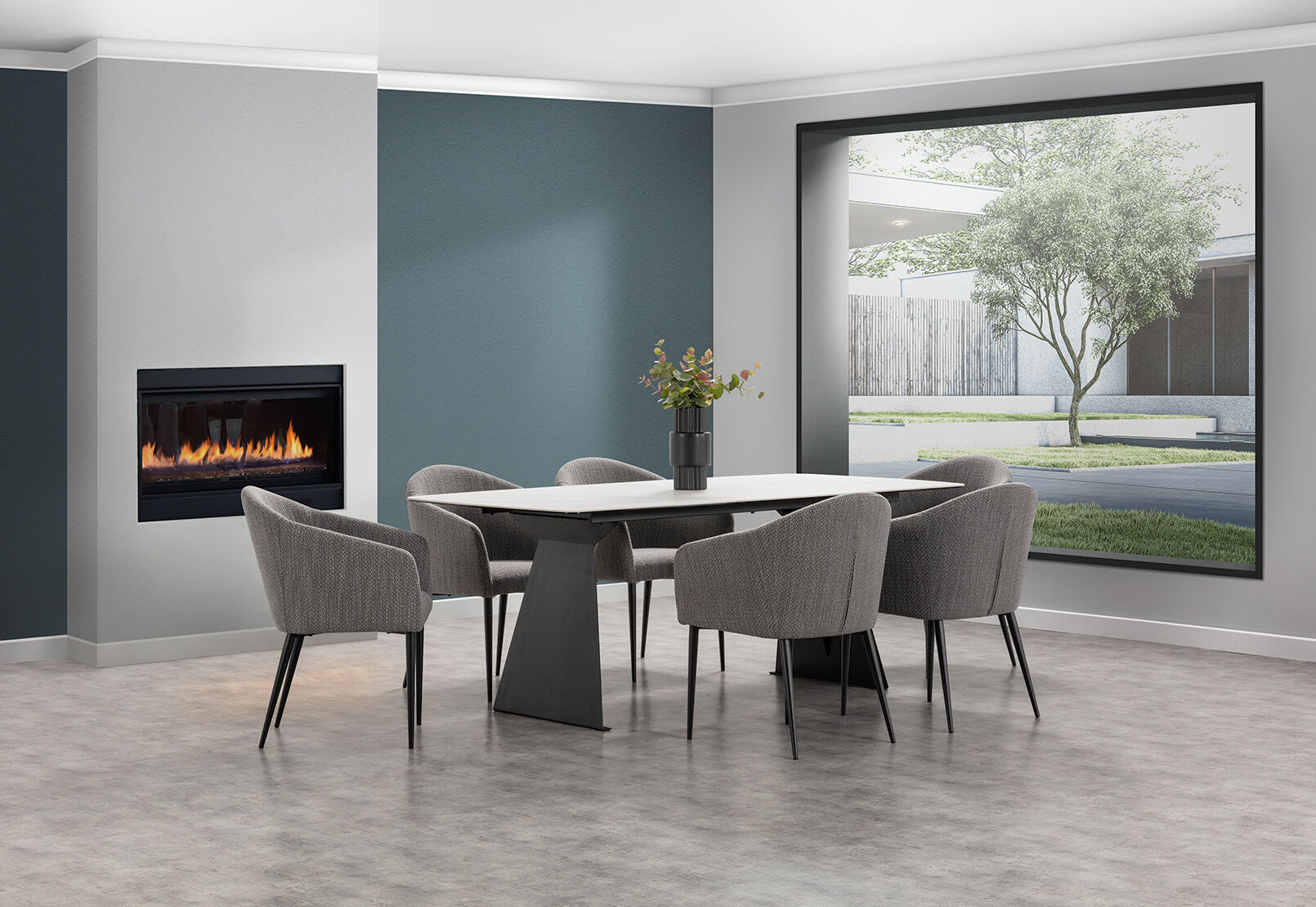 MACKINLEY 7 PIECE DINING SUITE  WHITE