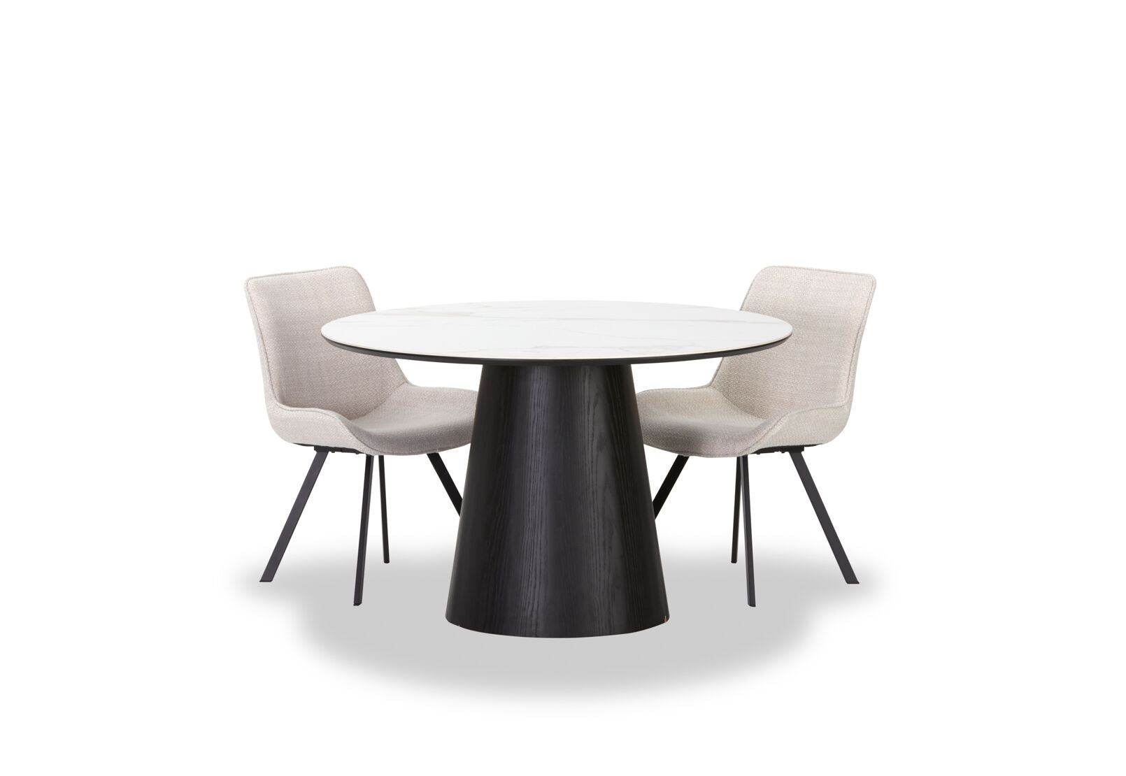 THANOS 5 PIECE CERAMIC DINING SUITE WITH VESTA CHAIRS WHITE