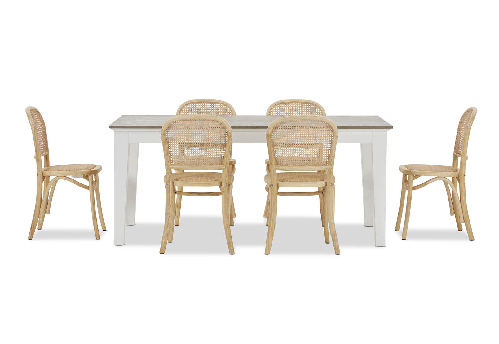 MARSEILLE 7 PIECE DINING SUITE WITH TOULOUSE DINING CHAIRS  NATURAL