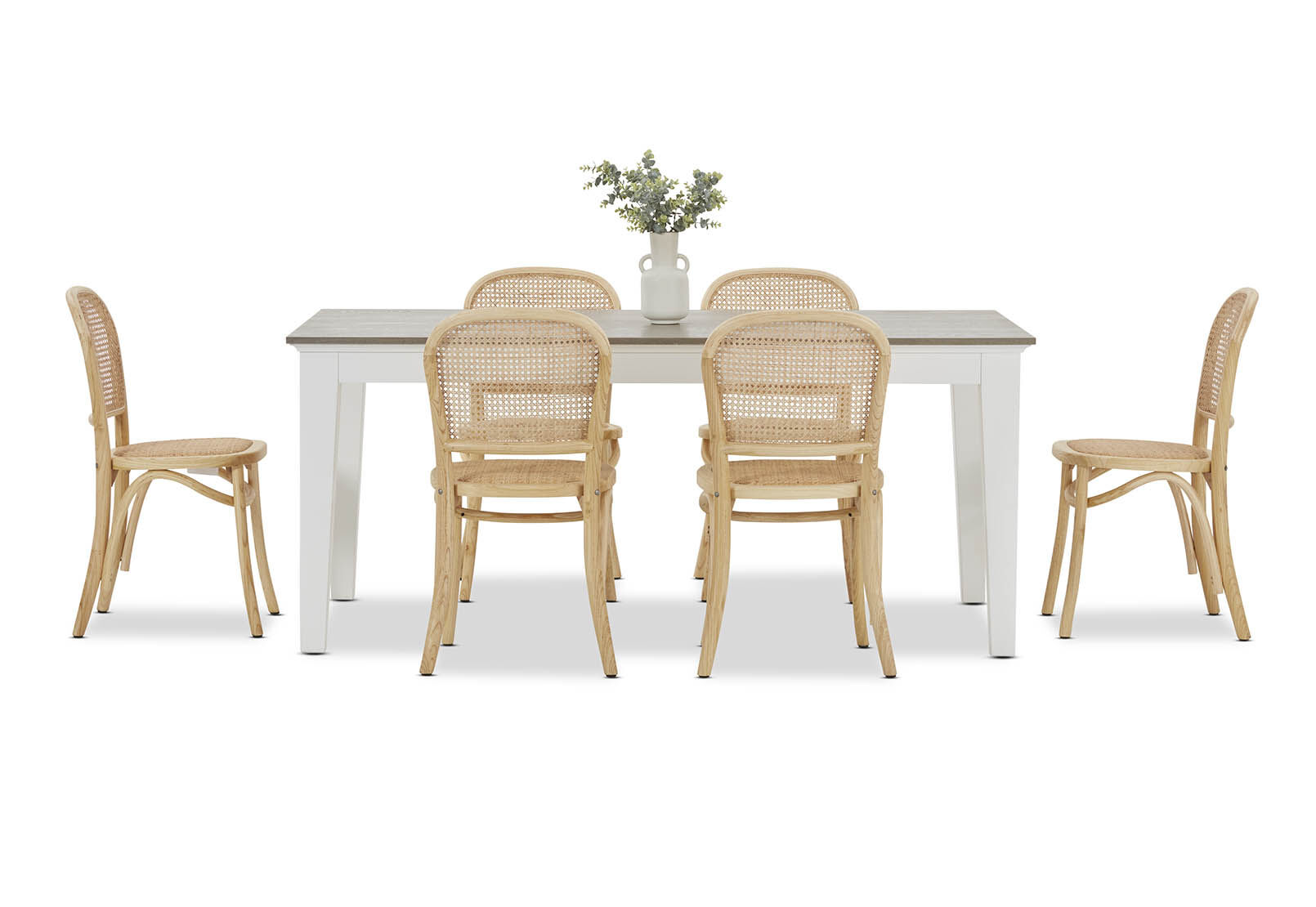 MARSEILLE 7 PIECE DINING SUITE WITH TOULOUSE DINING CHAIRS  NATURAL