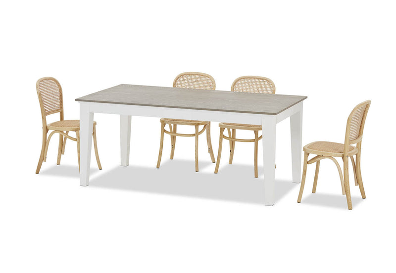 MARSEILLE 7 PIECE DINING SUITE WITH TOULOUSE DINING CHAIRS  NATURAL