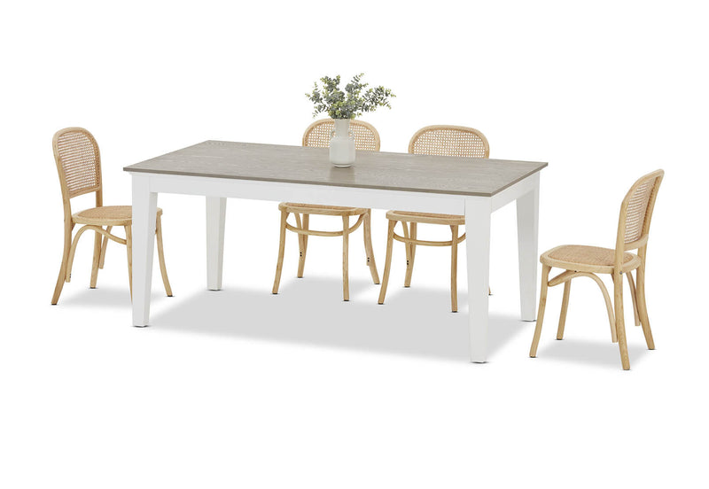 MARSEILLE 7 PIECE DINING SUITE WITH TOULOUSE DINING CHAIRS  NATURAL