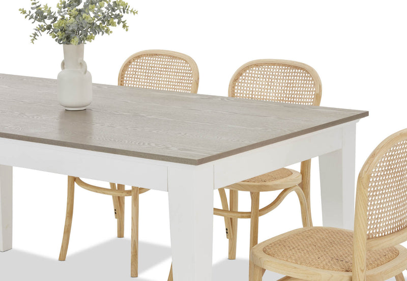 MARSEILLE 7 PIECE DINING SUITE WITH TOULOUSE DINING CHAIRS  NATURAL