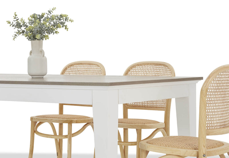 MARSEILLE 7 PIECE DINING SUITE WITH TOULOUSE DINING CHAIRS  NATURAL