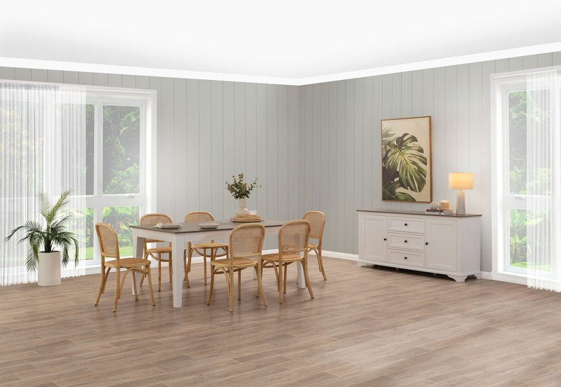 MARSEILLE 7 PIECE DINING SUITE WITH TOULOUSE DINING CHAIRS  NATURAL