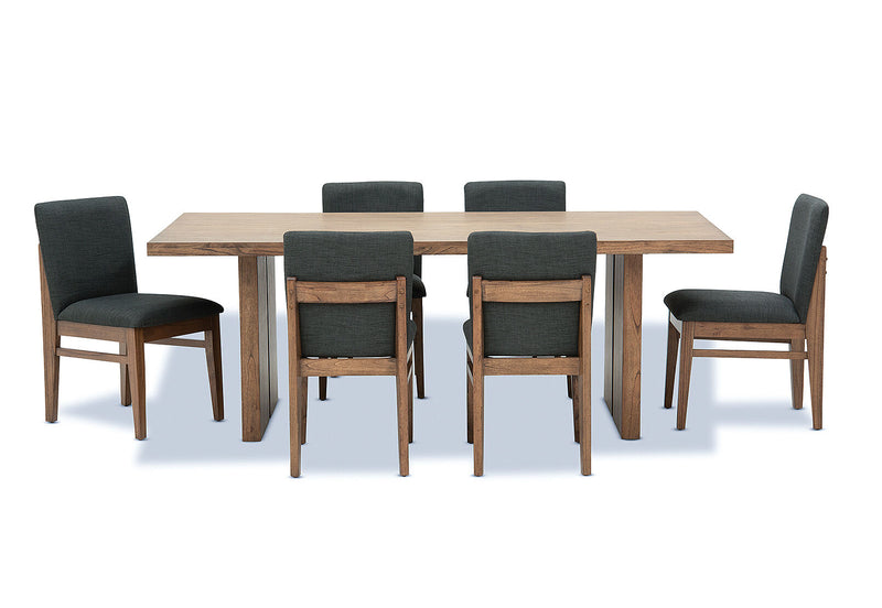 SORVINO 7 PIECE DINING SUITE.  CHARCOAL