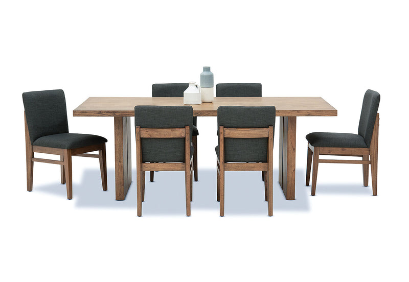 SORVINO 7 PIECE DINING SUITE.  CHARCOAL