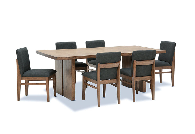 SORVINO 7 PIECE DINING SUITE.  CHARCOAL