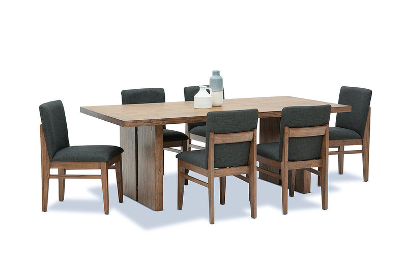 SORVINO 7 PIECE DINING SUITE.  CHARCOAL
