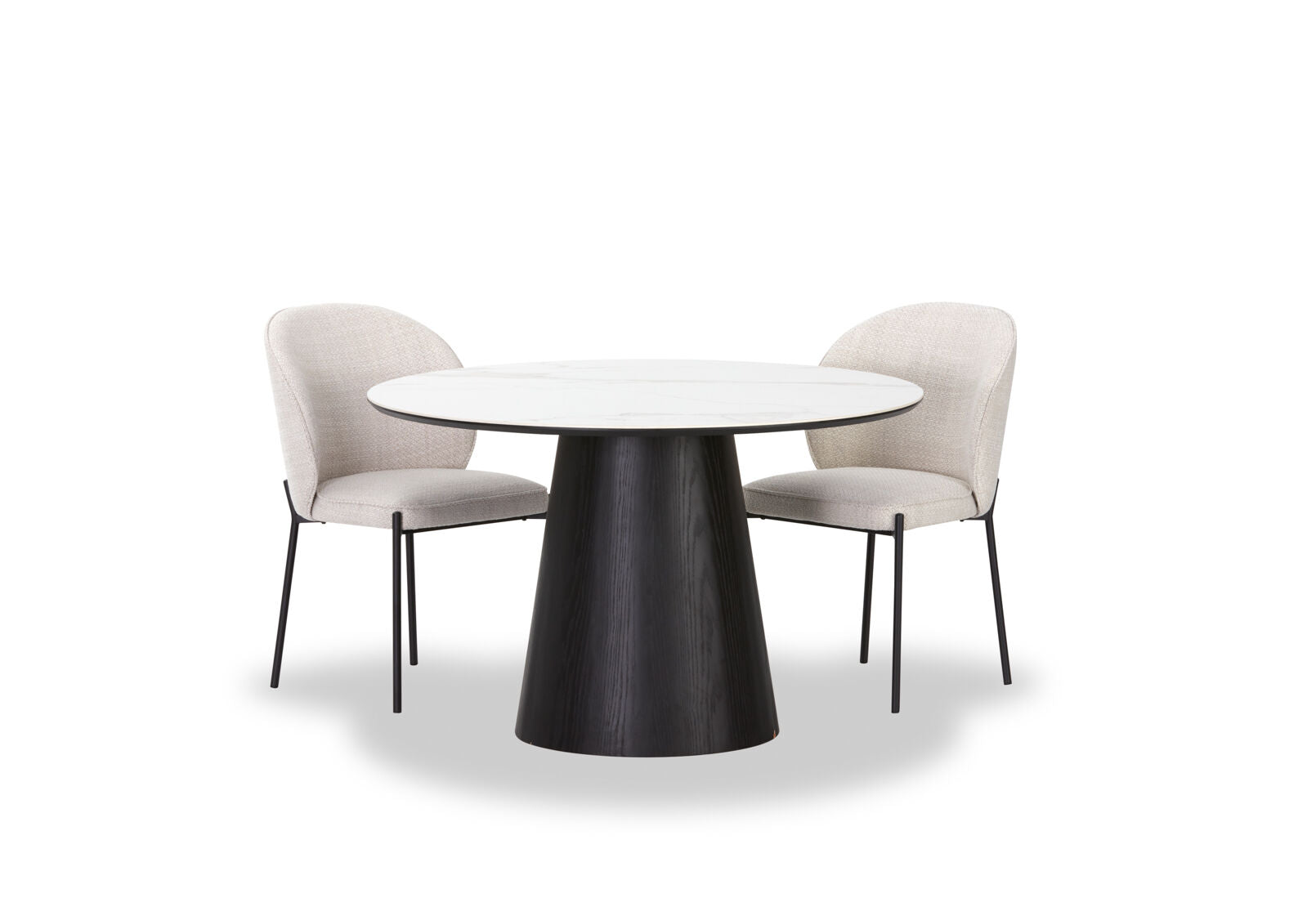 THANOS 5 PIECE CERAMIC DINING SUITE WITH FIDEL CHAIRS WHITE
