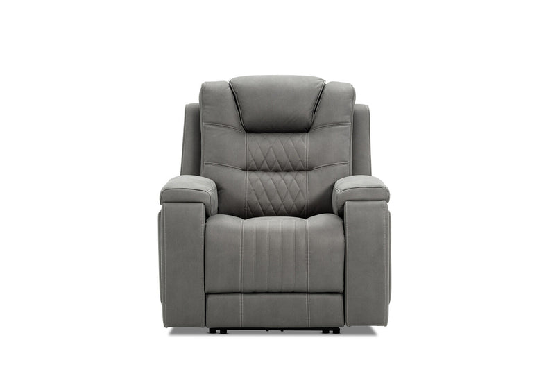 AGASSI FABRIC ELECTRIC RECLINER DARK GREY