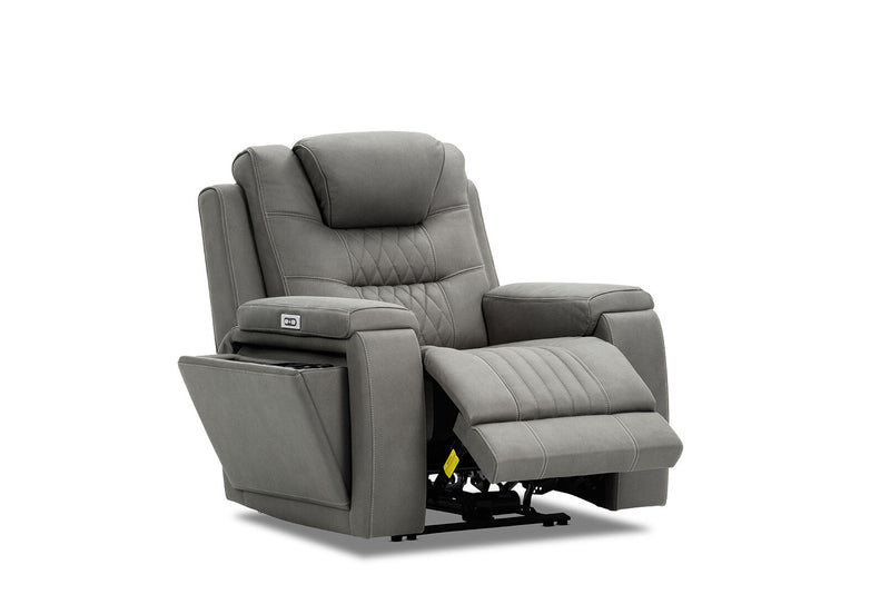AGASSI FABRIC ELECTRIC RECLINER DARK GREY