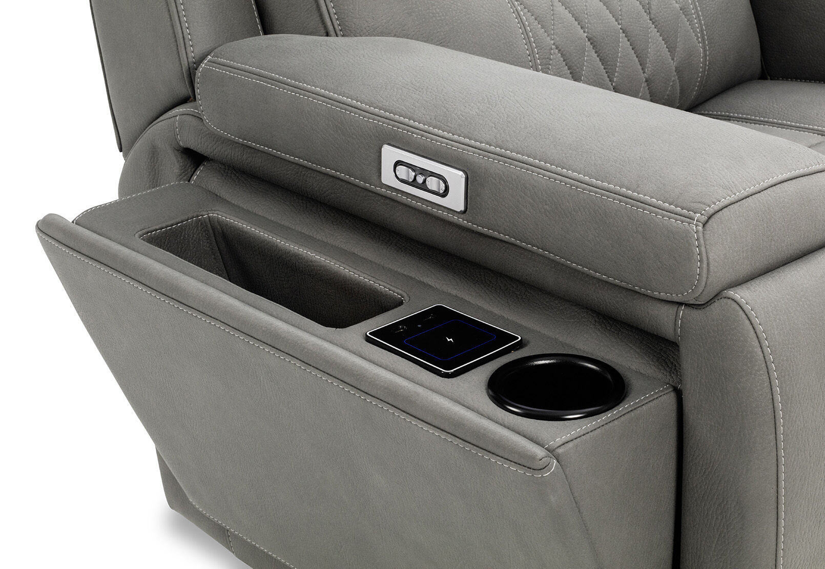 AGASSI FABRIC ELECTRIC RECLINER DARK GREY