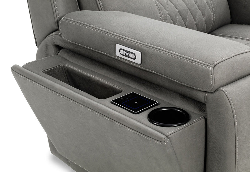 AGASSI FABRIC ELECTRIC RECLINER DARK GREY