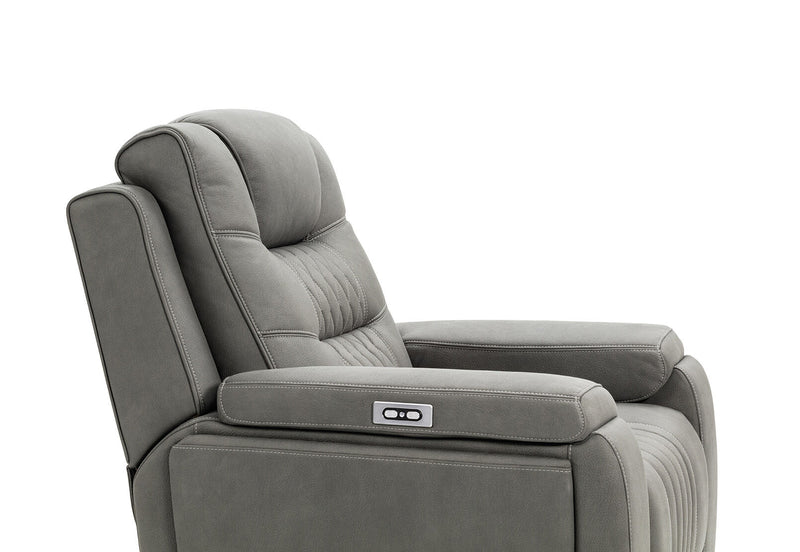 AGASSI FABRIC ELECTRIC RECLINER DARK GREY