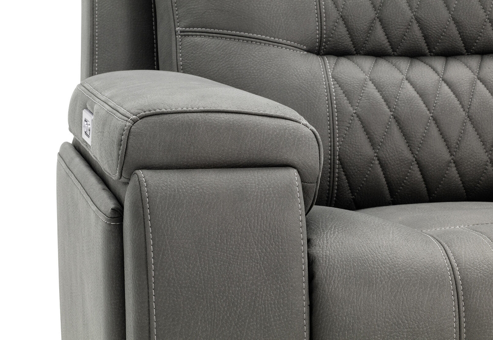 AGASSI FABRIC ELECTRIC RECLINER DARK GREY