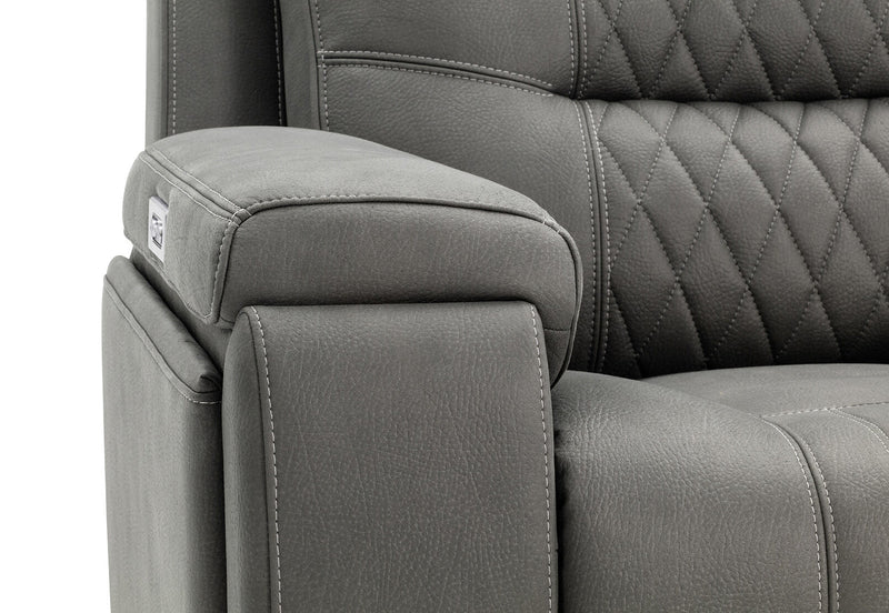 AGASSI FABRIC ELECTRIC RECLINER DARK GREY