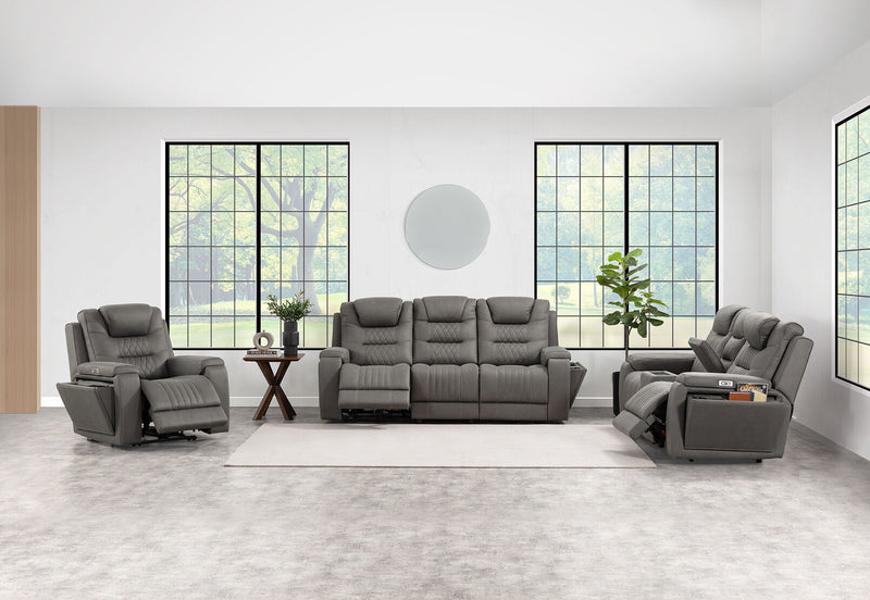 AGASSI FABRIC ELECTRIC RECLINER DARK GREY