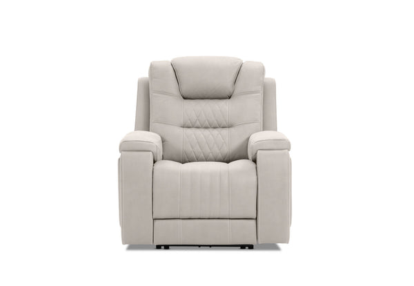 AGASSI FABRIC DUAL ELECTRIC RECLINER LIGHT GREY
