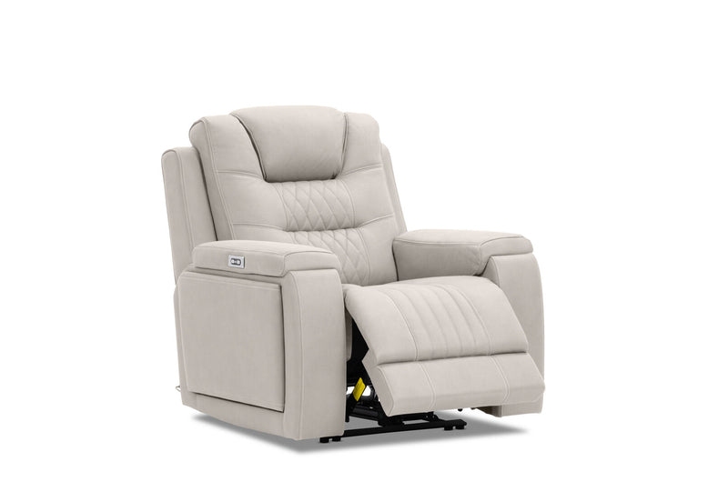 AGASSI FABRIC DUAL ELECTRIC RECLINER LIGHT GREY