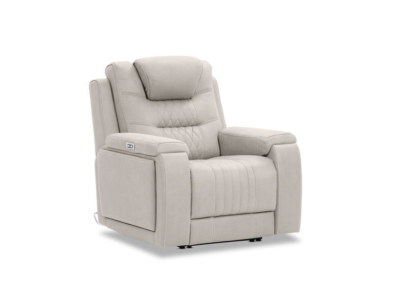 AGASSI FABRIC DUAL ELECTRIC RECLINER LIGHT GREY