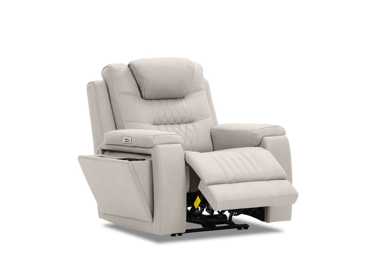 AGASSI FABRIC DUAL ELECTRIC RECLINER LIGHT GREY