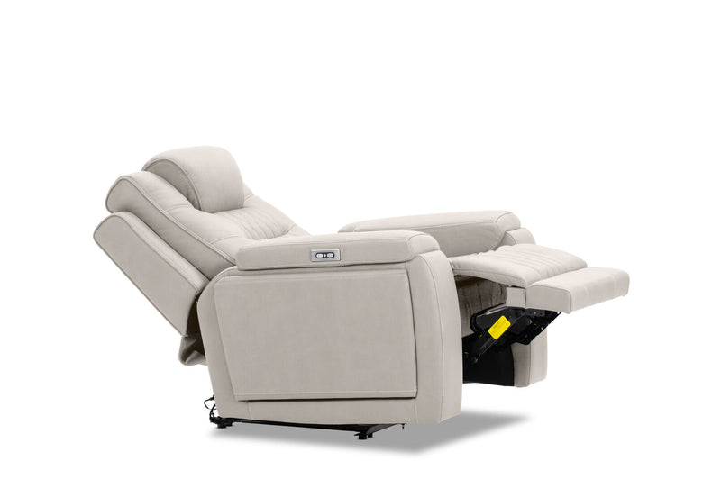 AGASSI FABRIC DUAL ELECTRIC RECLINER LIGHT GREY