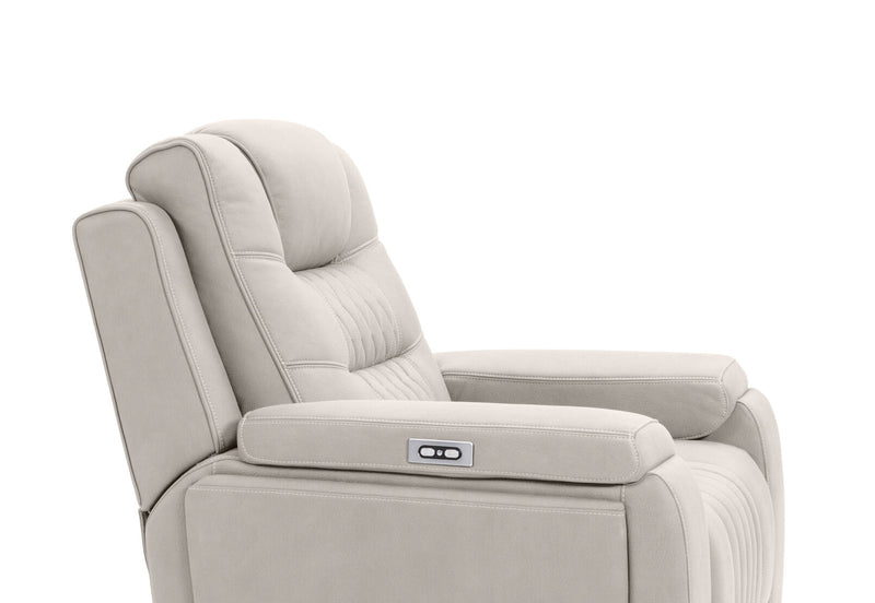 AGASSI FABRIC DUAL ELECTRIC RECLINER LIGHT GREY