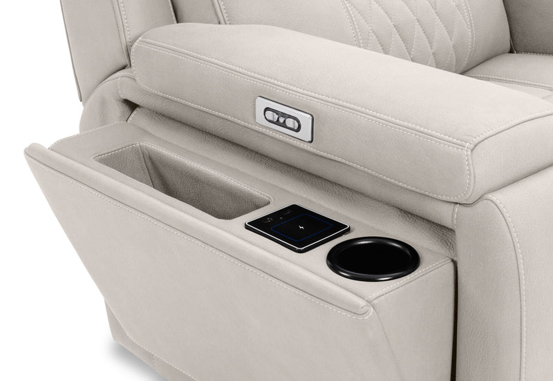 AGASSI FABRIC DUAL ELECTRIC RECLINER LIGHT GREY