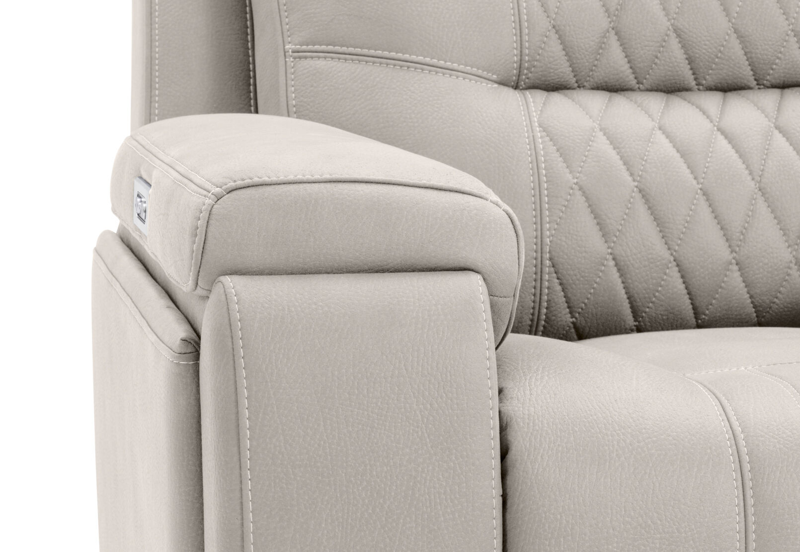 AGASSI FABRIC DUAL ELECTRIC RECLINER LIGHT GREY