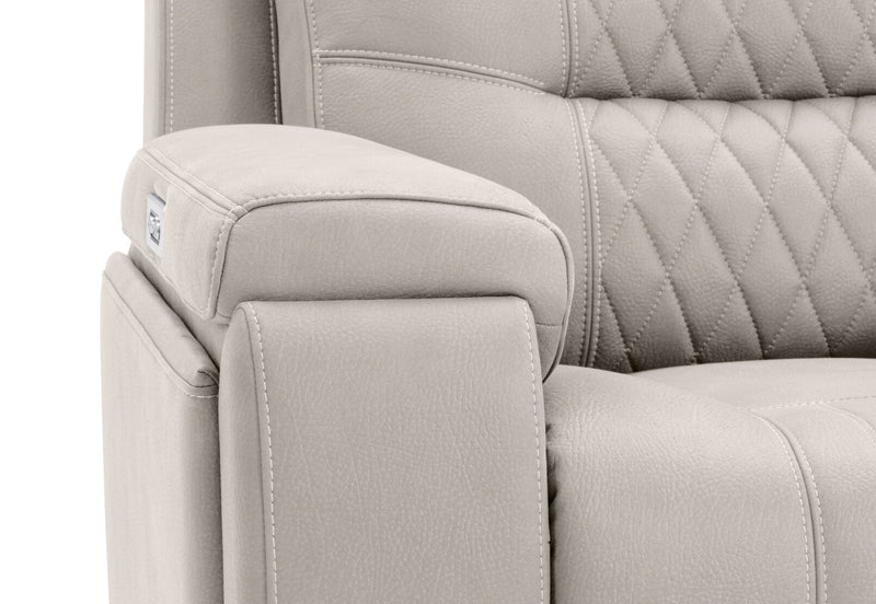 AGASSI FABRIC DUAL ELECTRIC RECLINER LIGHT GREY