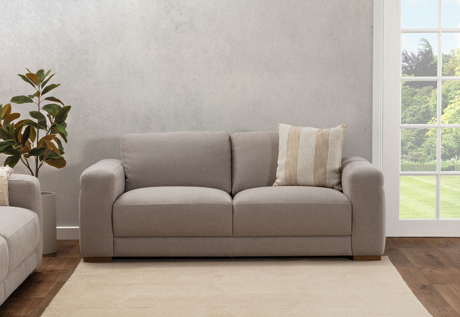 LEONE FABRIC 2.5 SEATER SOFA GREY