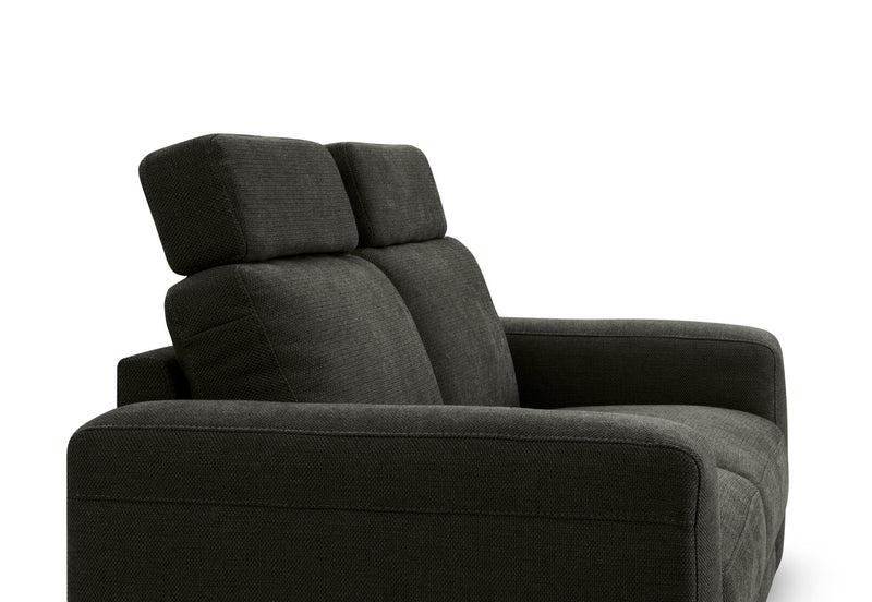 LEONE FABRIC 2.5 SEATER SOFA DARK GREY