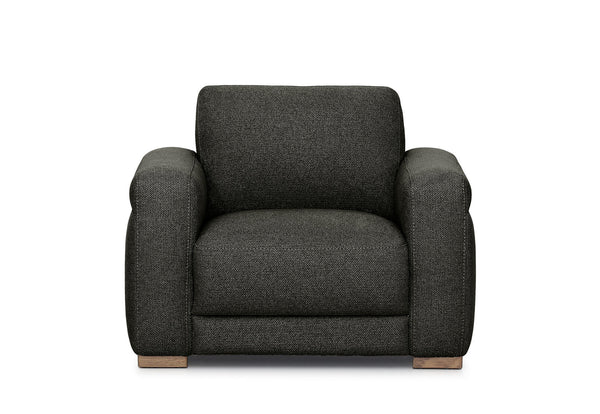 LEONE FABRIC ACCENT CHAIR DARK GREY