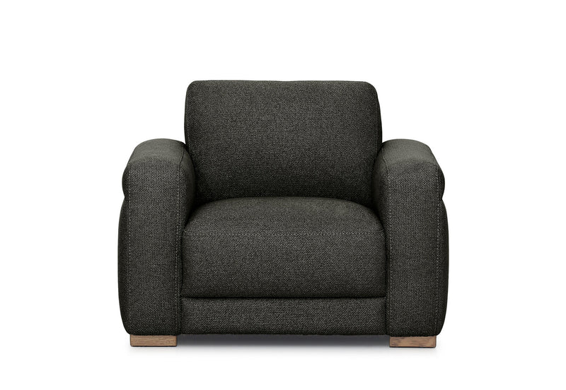 LEONE FABRIC ACCENT CHAIR DARK GREY