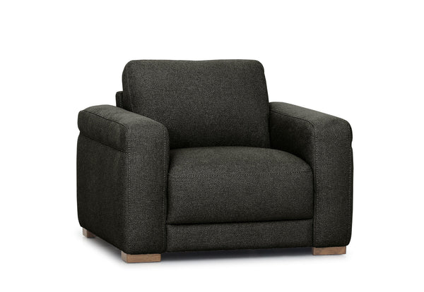 LEONE FABRIC ACCENT CHAIR DARK GREY
