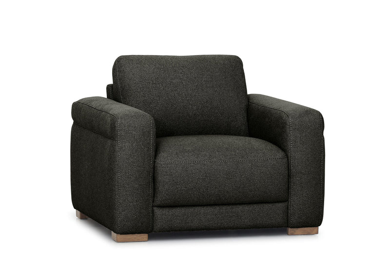 LEONE FABRIC ACCENT CHAIR DARK GREY