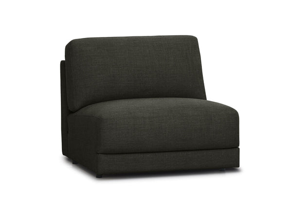 LEONE FABRIC ARMLESS CHAIR DARK GREY