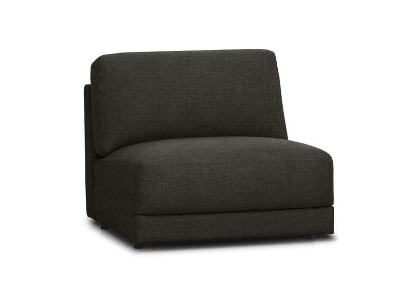 LEONE FABRIC ARMLESS CHAIR DARK GREY